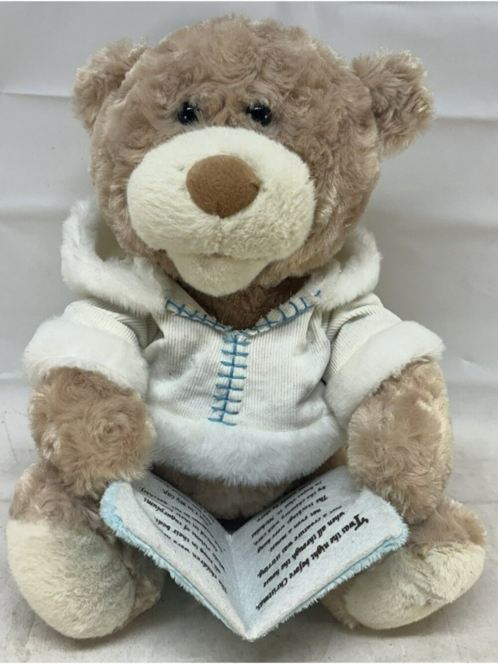 WORKS! Cuddle Time Animated Talking Bear Reads NIGHT BEFORE CHRISTMAS Plush